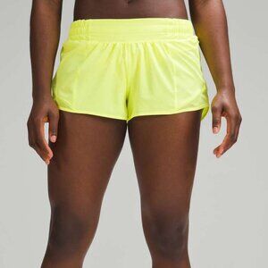 Lululemon Hotty Hot Low-Rise Lined Short 2.5" In Electric Lemon